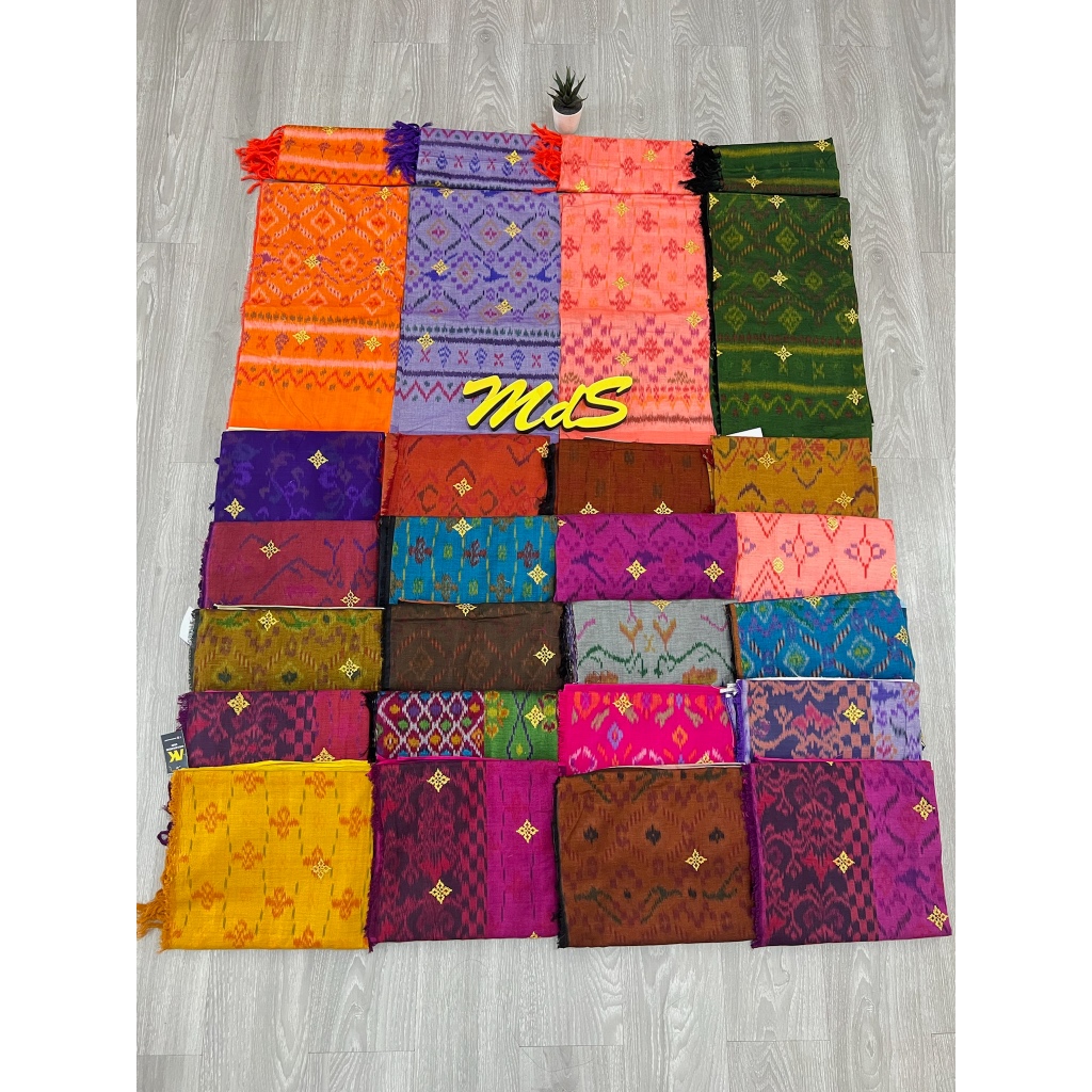 MdS Kamen Endek Tenun Dobel Ikat Semi Sutra Mastuli Lasem Tretes Banyumas Set Selendang