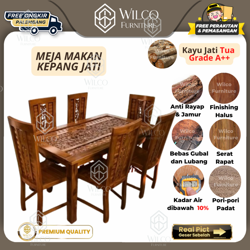 Meja Makan Kepang Jati Minimalis | Meja Makan Jati Minimalis Kepang