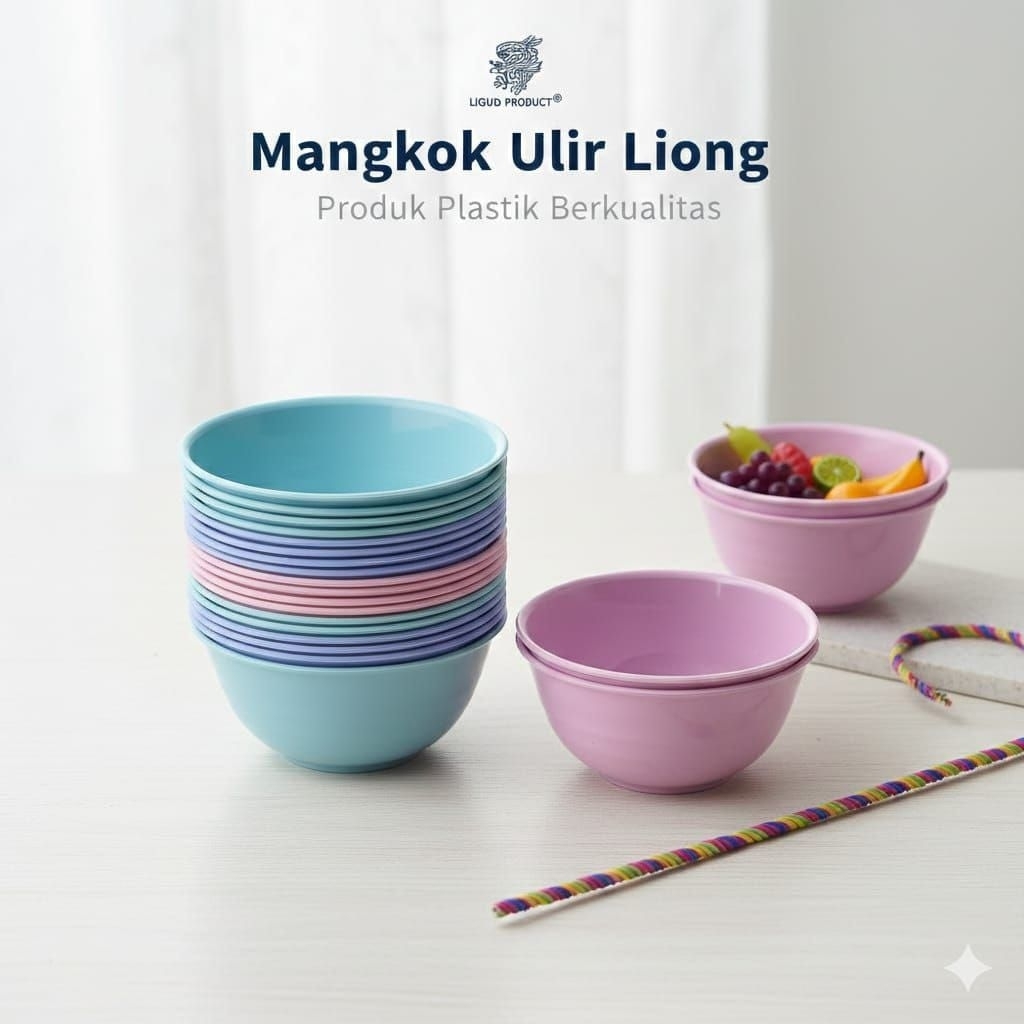 Mangkok es pastel  Ulir liong