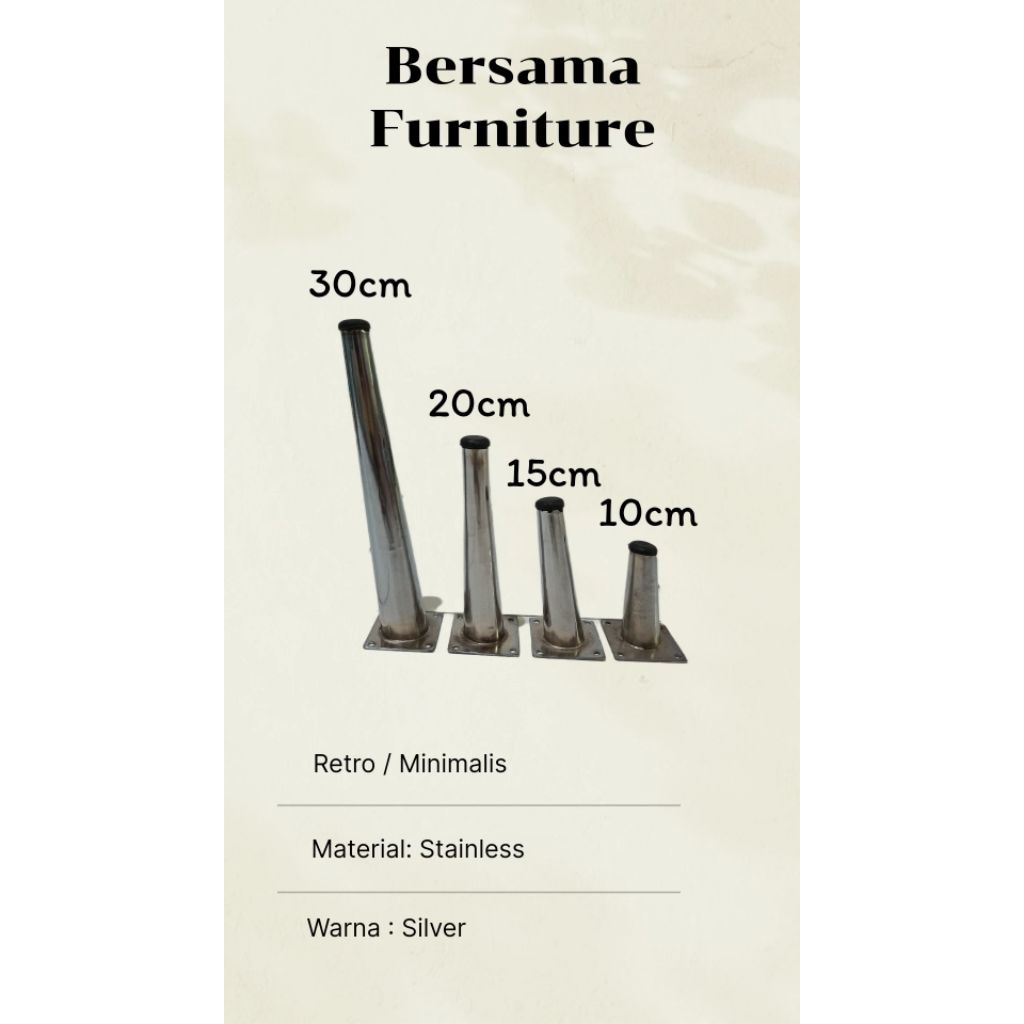 Kaki sofa retro besi/kaki kursi besi / sofa leg stainless/kaki stainless kerucut