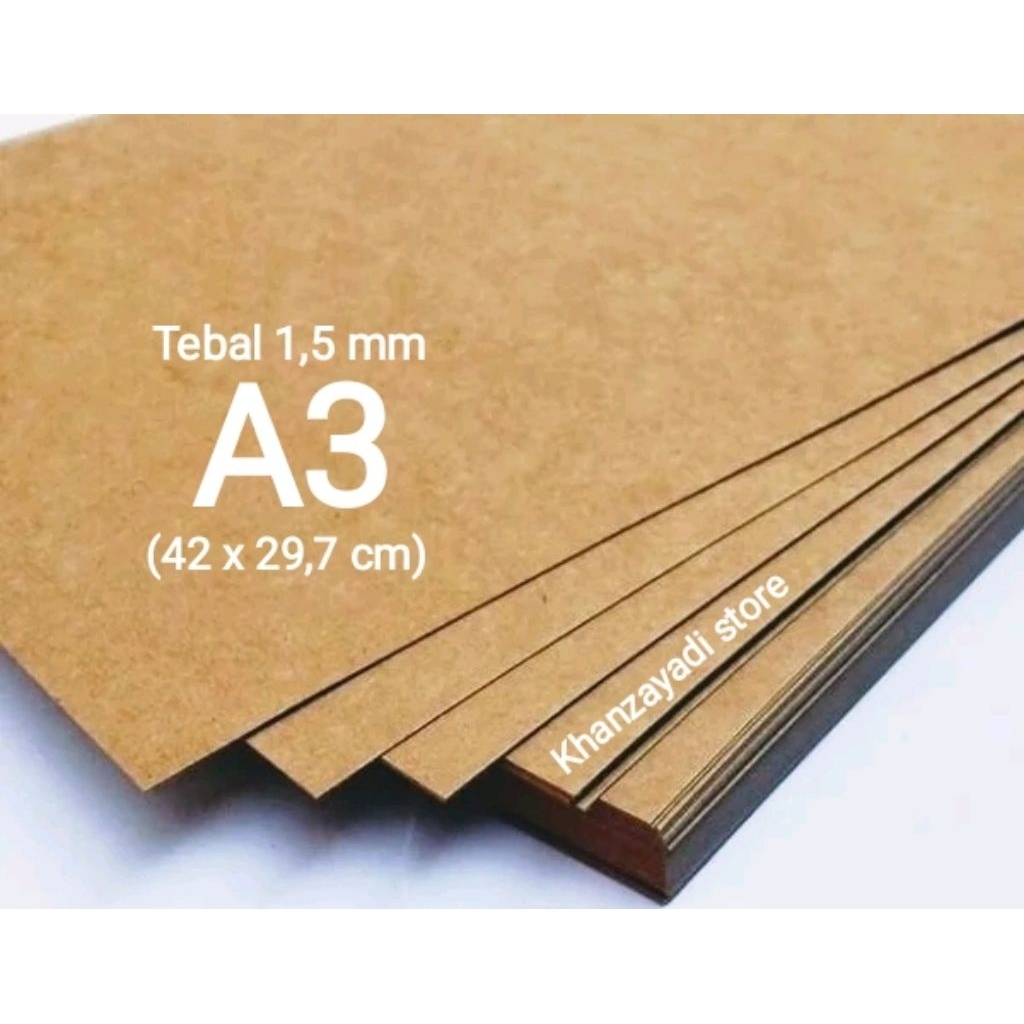 Kertas karton board A3 No.40 hardpaper hardboard yellow board A3 tebal 1.5 mm