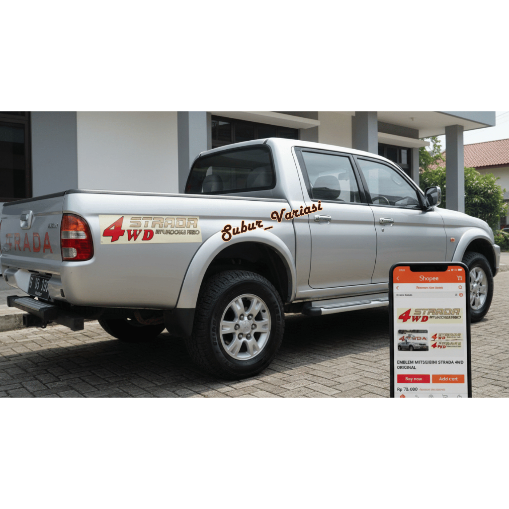 Stiker Body Mitsubishi Strada 4WD Triton Strada 4wd Intercooler Turbo 1set / sticker 4wd strada inte