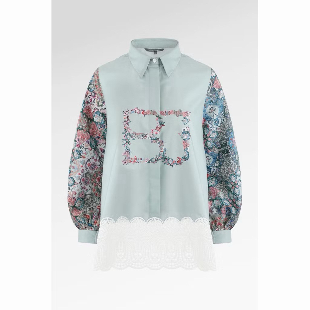 Marchesa Shirt, Monogram Ruffle Blouse, Marchesa Vest dan Marchesa Scraft Benang Jarum