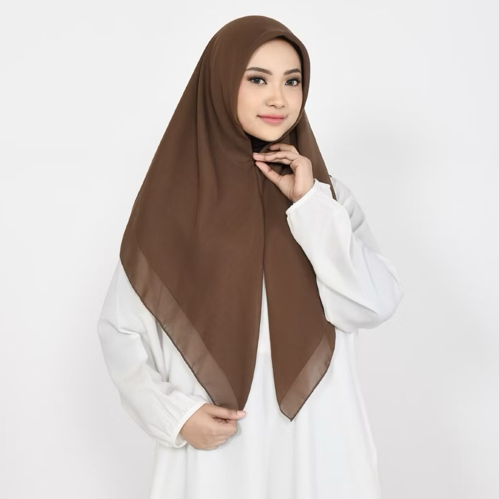 Hijab SegiEmpat Ziper Resleting | Hijab Ziper  | No Pentul | Hijab Instan