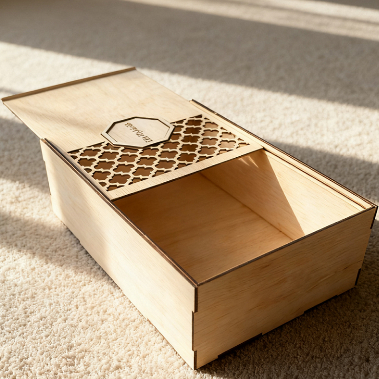 [Kotak] Hampers Slide Custom Logo 30x20x10 Kotak Kado Pernikahan Mewah Plywood Kado Wisuda Estetik H