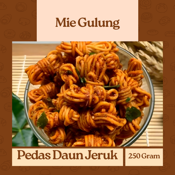 Mie Gulung Pedas Daun Jeruk Renyah 250 Gram | Camilan Mie Gulung Pedas Daun Jeruk