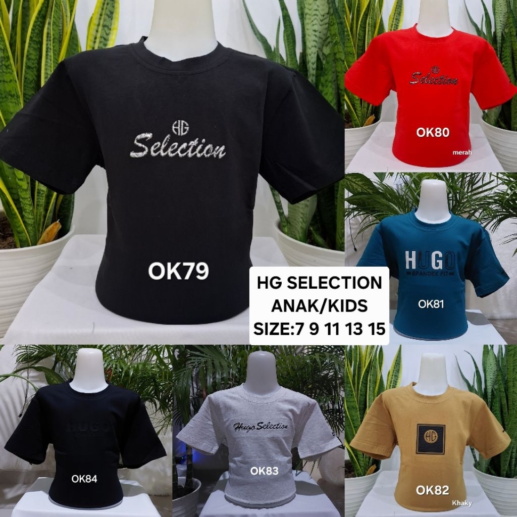 HUGO SPANDEX FIT KIDS ORIGINAL KAOS OBLONG ANAK LAKI-LAKI HUGO SELECTION ORIGINAL KATUN PREMIUM HALU