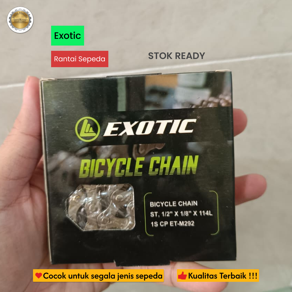 Rantai Sepeda 1 Speed Chrome 114L - Rantai Single Speed Universal Semua Jenis Sepeda Tanpa Gigi 12 1