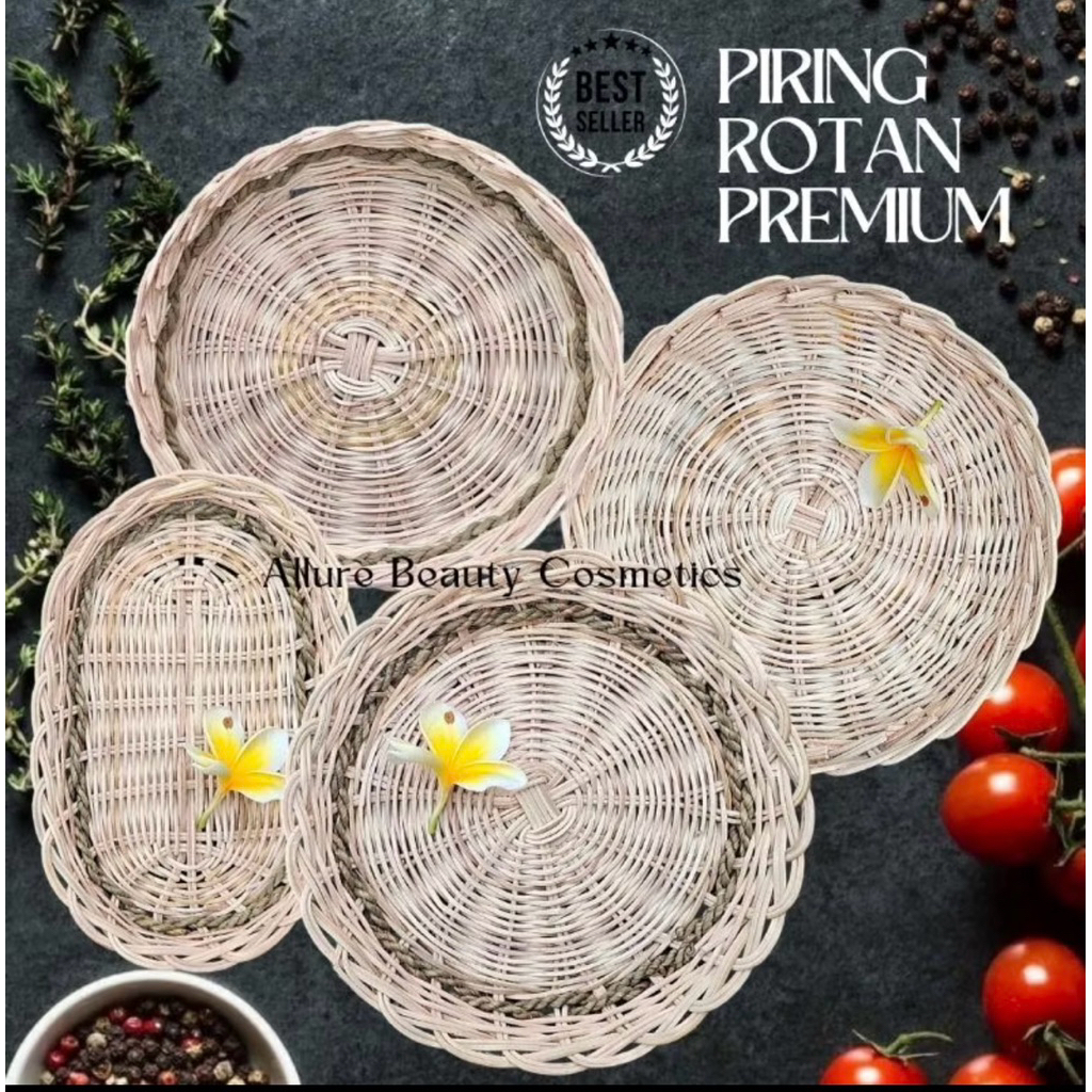 PIRING ANYAMAN ROTAN GOOD QTY / PIRING MAKAN / PIRING ROTAN/ PIRING LESEHAN / INGKE