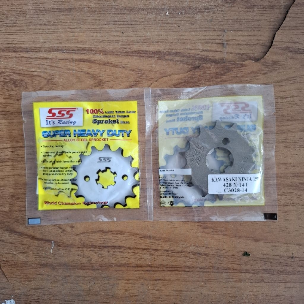 Gear Gir Depan Motor SSS 428 Ninja 150 RR ukuran 14