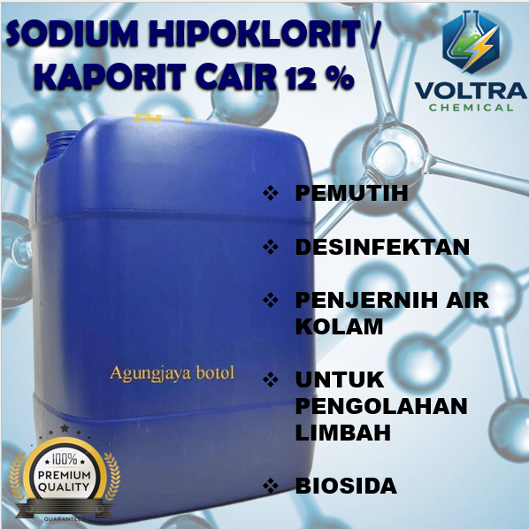 [VOLTRA] Kaporit Cair / Sodium Hipoklorit 12% / Sodium Hypochlorite - 20 Kg