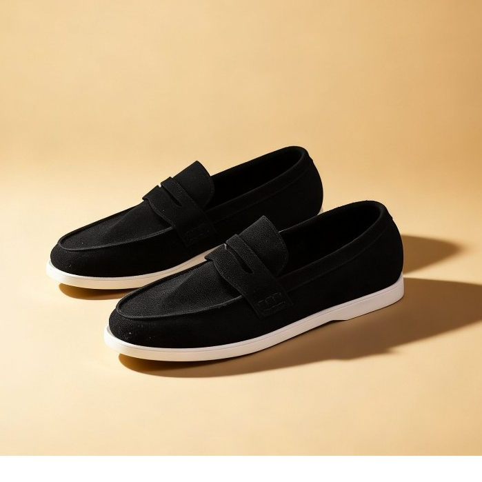 Sepatu Mokasin ENZO BLACK Loafers Pria Seri BT Gaya Old Money Terinspirasi Shoes Flat dengan Desain 
