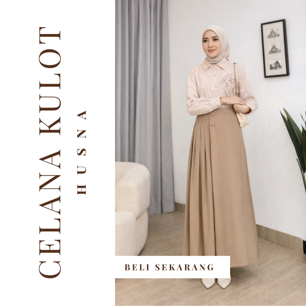 Celana husna terbaru Rok Wanita Kekinian husna Premium Higwaist Pleats - Variasi 2 Kancing