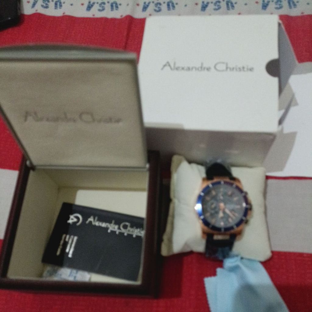 Promo New Baru Jam Tangan Pria Original Alexander Cristie AC-6141 (Blue Rose)