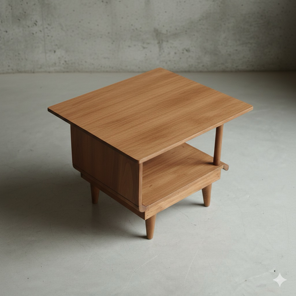 Meja Jengki Vintage 1950s – Side Table Kayu Jati Retro Mid Century