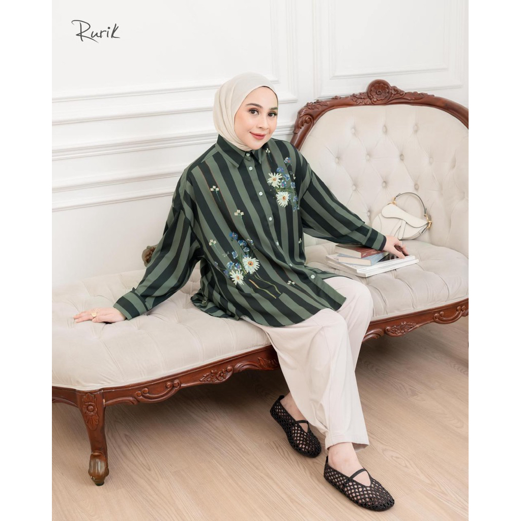 Rurik X Ira Nandha - Nadeline Print Shirt - Atasan Wanita - Rurik Official