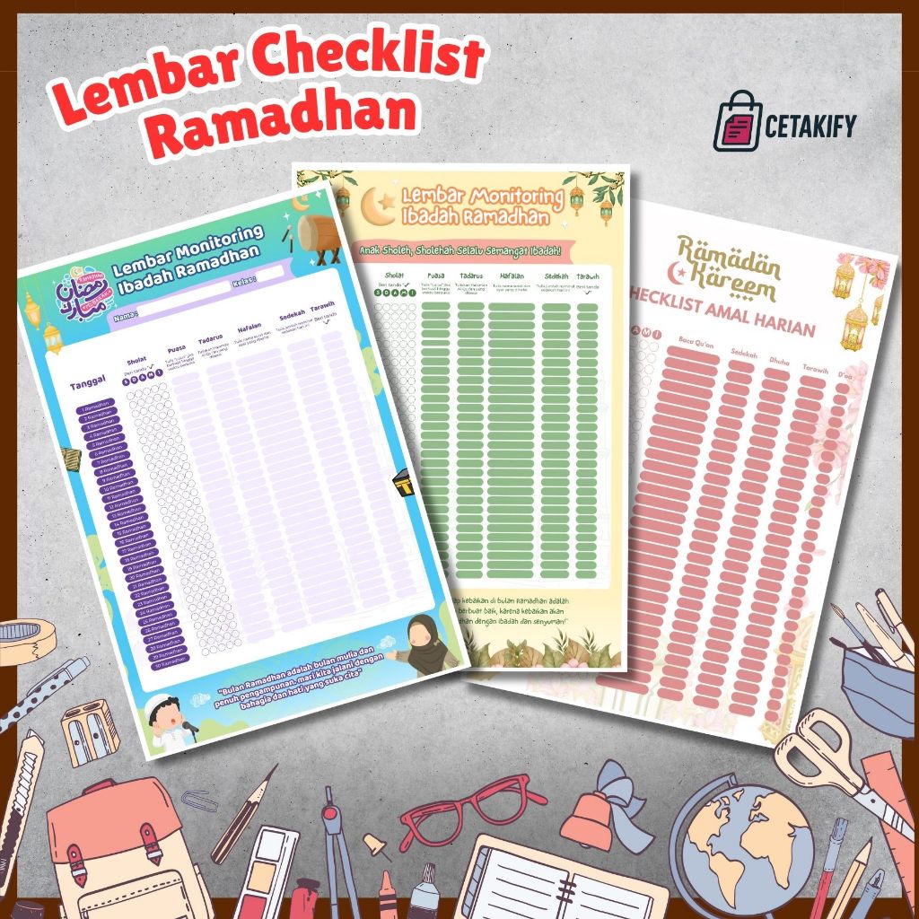 Poster Checklist Ramadhan ukuran a3+