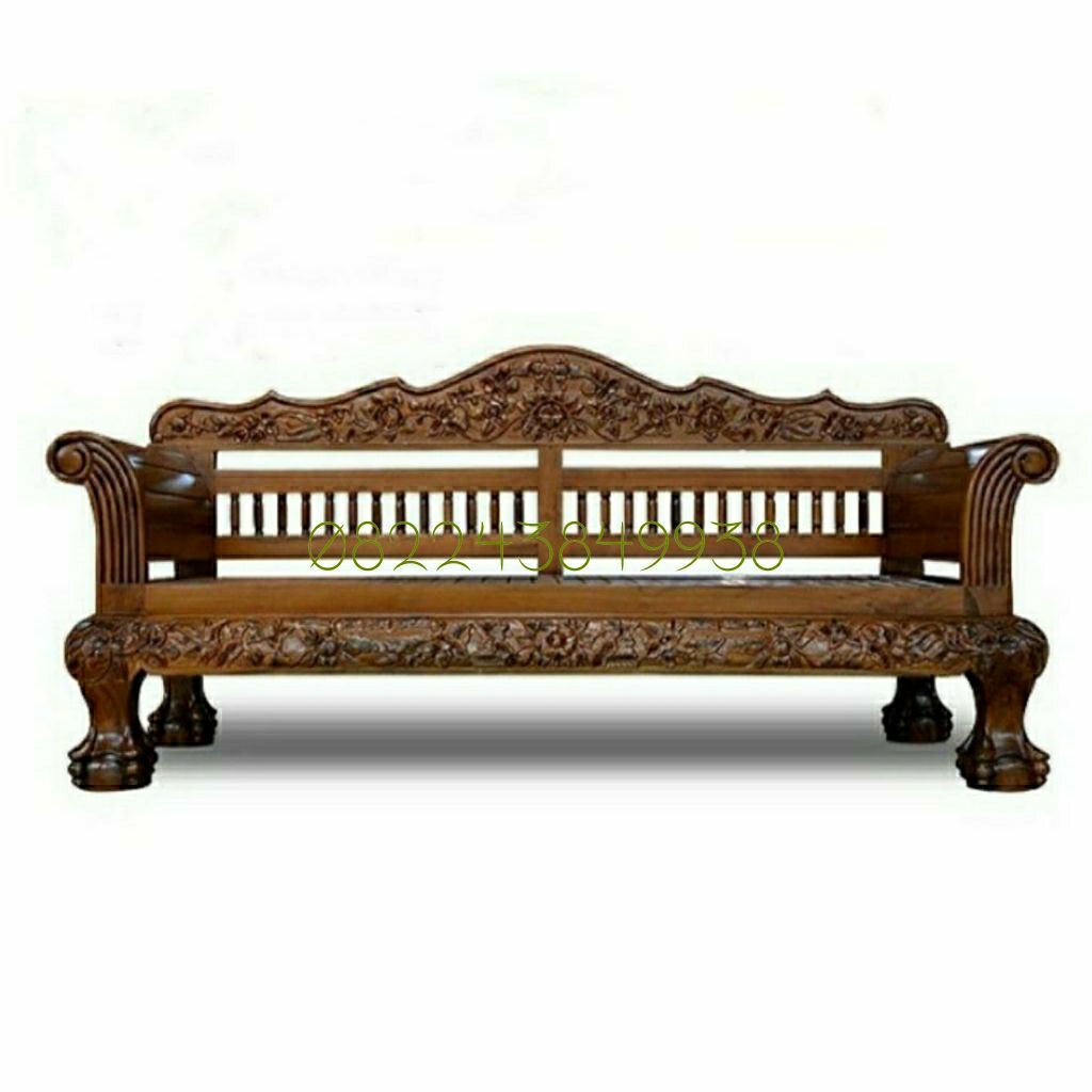 daybed jati bangku teras ukiran mewah sofa bale bale risban jawa