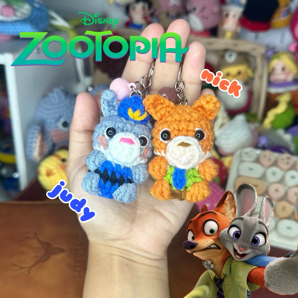 [ZOOTOPIA] gantungan kunci rajut zootopia / zootopia crochet keychain / judy nick crochet