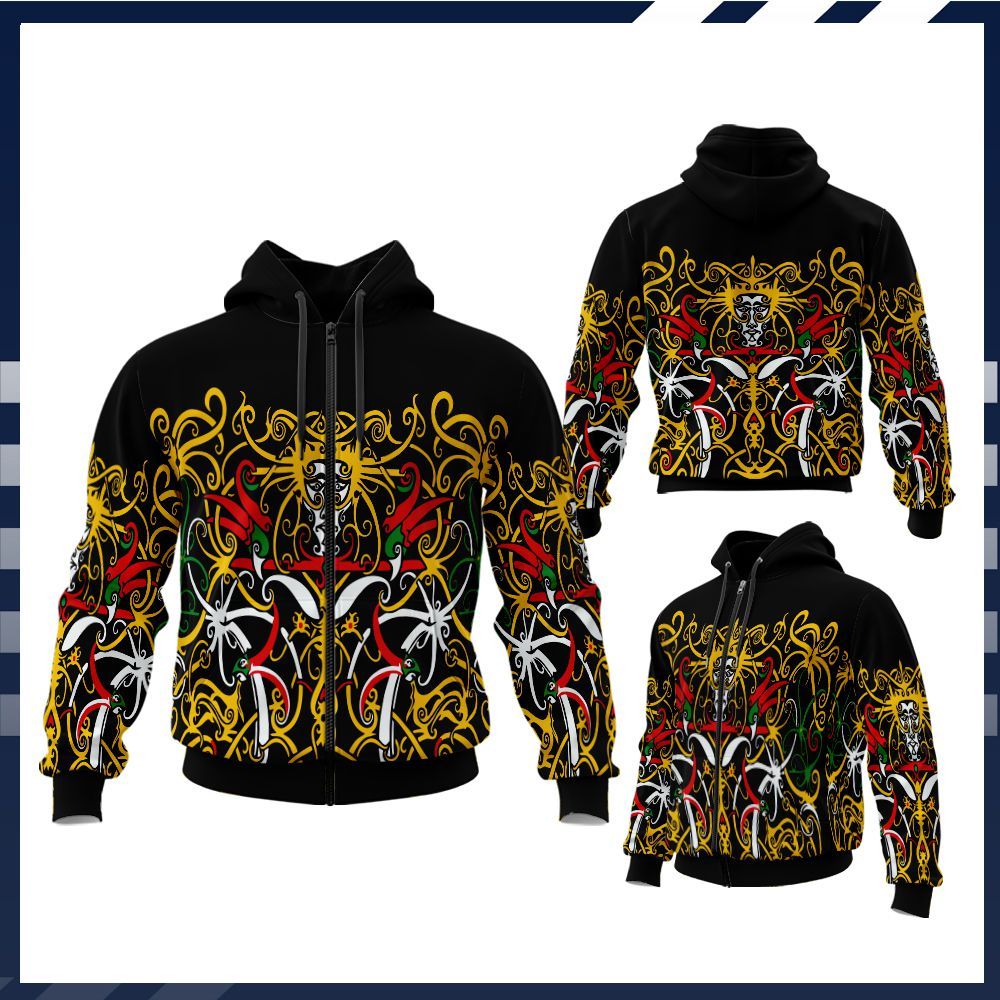 JAKET HOODIE PRIA BATIK DAYAK KALIMANTAN SUBLIME KEREN TERBARU