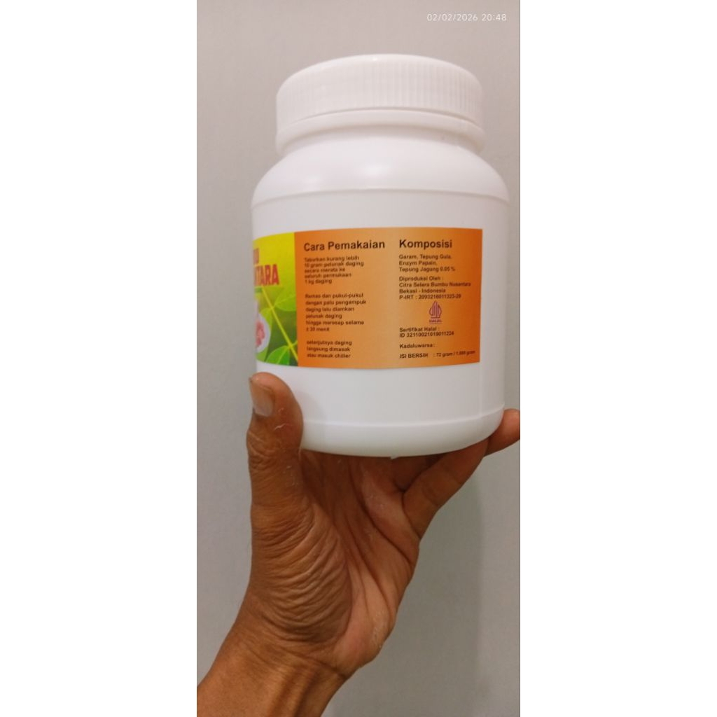 pays pengempuk daging RASA AGAK MANIS meat tenderizer bubuk powder pengempuk daging botol 1 kg laku 