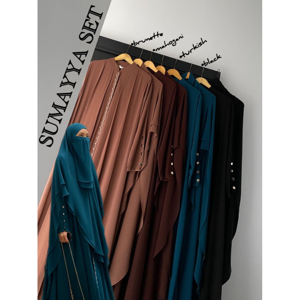 Set gamis Syar'i Ceruty babydoll inayah&sumayyah set