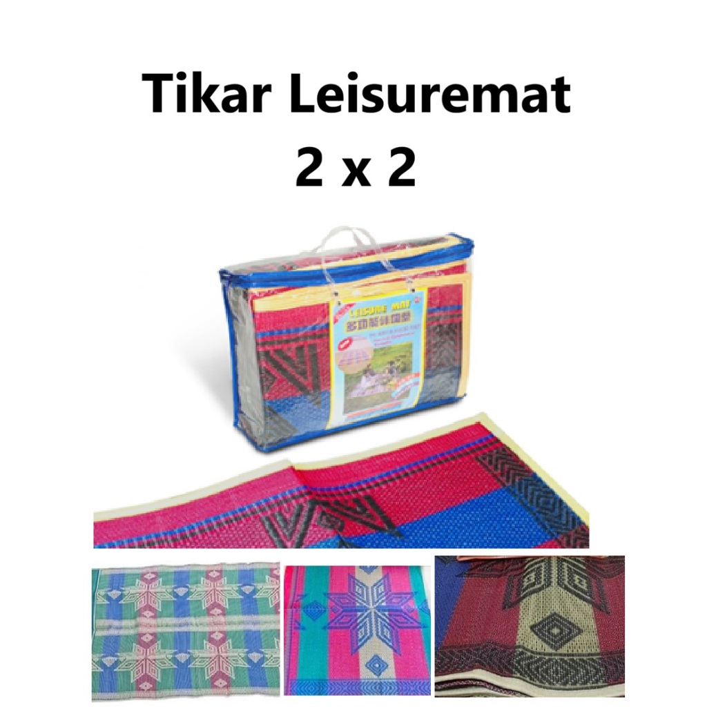 Tikar Piknik Lipat 2x2 / Tikar Leisure Mat 2x2 / Tiker Karpet lisermat Tikar Anyaman Lipat plastik