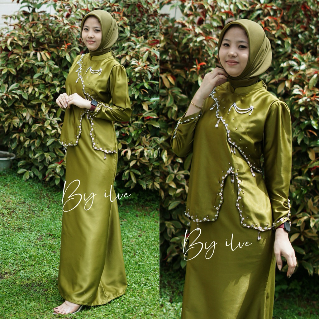 Yuriko Dress Gamis Satin Premium Payet Bridesmaid