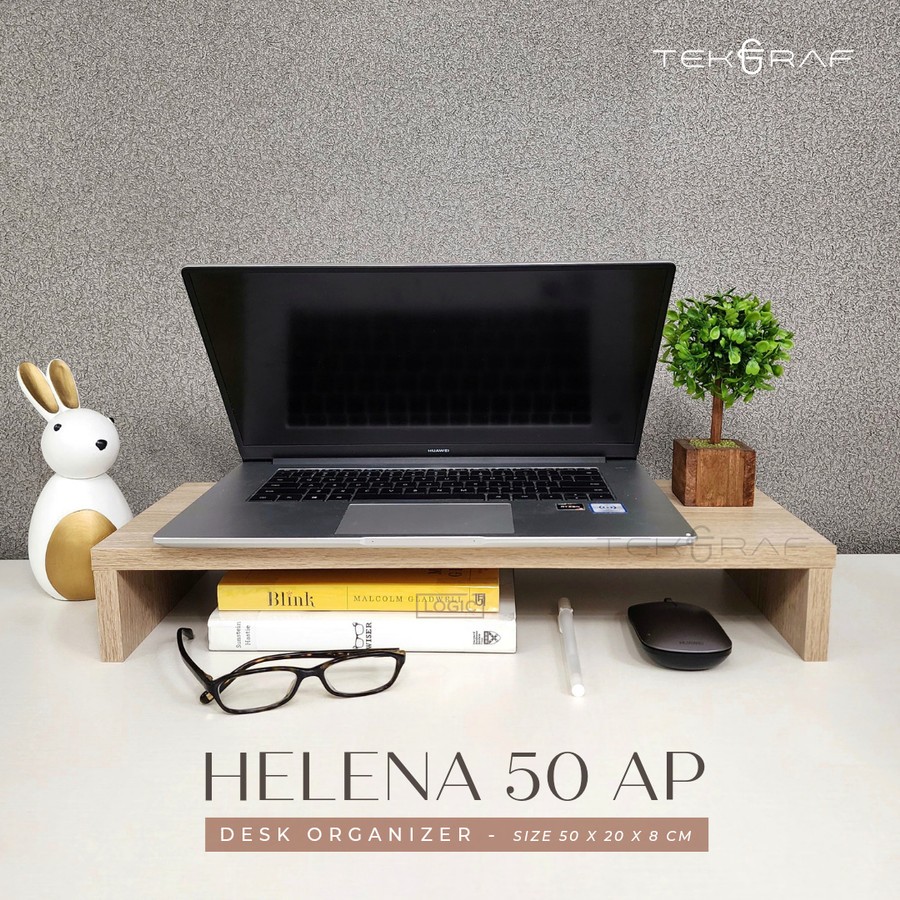 Tekgraf Helena 50 B/W/AP Monitor Stand Desk Organizer Meja Tatakan Laptop Meja Belajar Kerja Kantor 