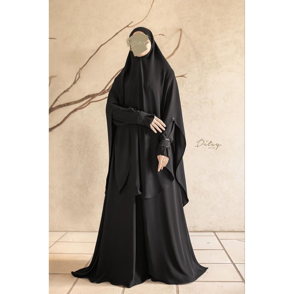 DITSY MOSLEM LIEVE MAIRA JETBLACK SIZE M,SHAALA MAIRA JETBLACK LONG,SHAFA MAIRA JETBLACK REGULER