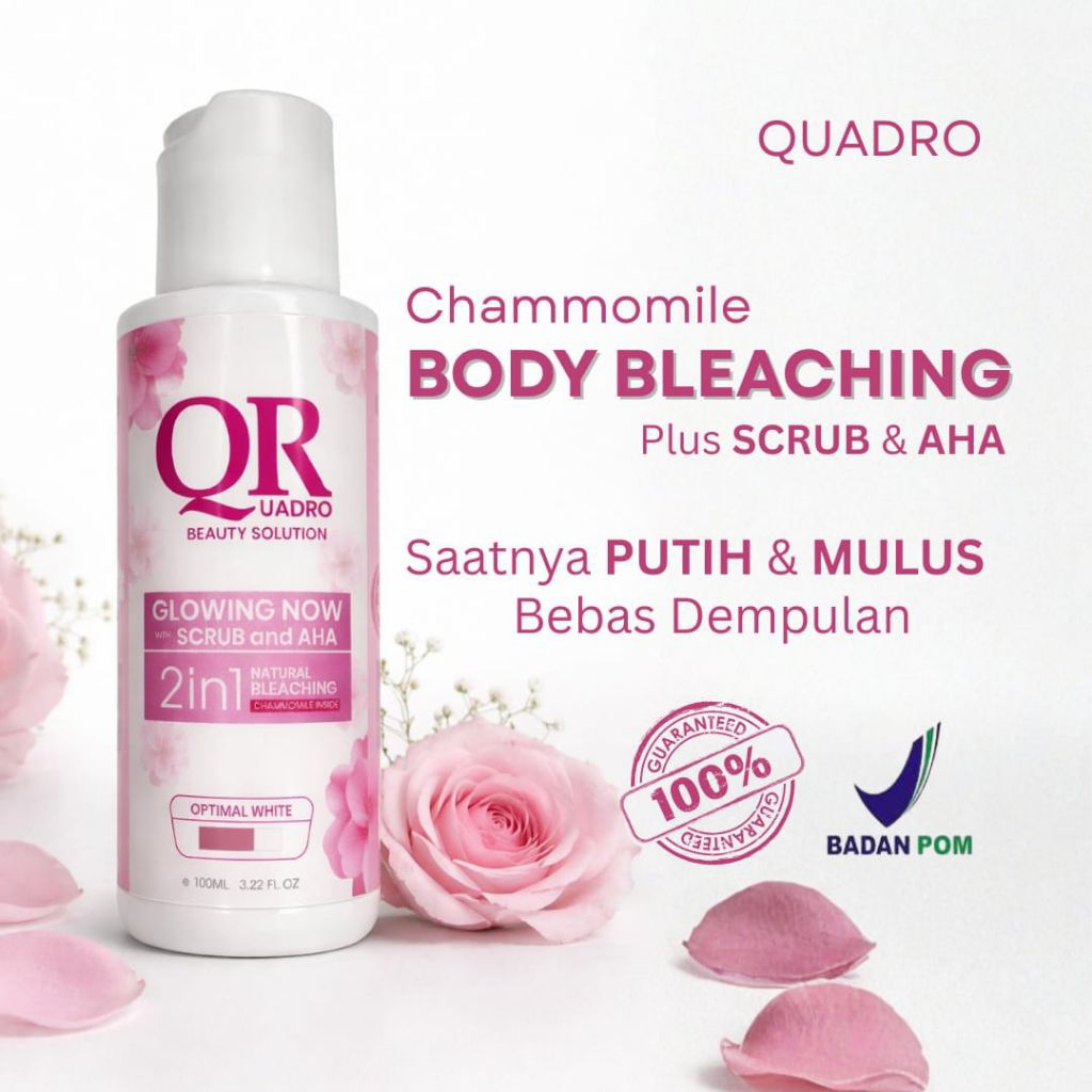 Quadro Natural Body Bleaching Scrub Skin Accelerator 2 in 1 for All Skin Type Perawatan Pemutih Penc