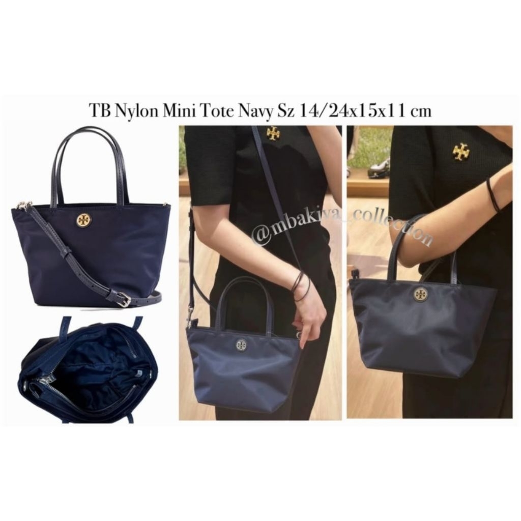 TB Nylon Mini Tote Navy