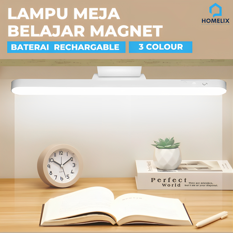 Lampu Tidur Tempel Dinding Baterai Rechargeable Lampu Meja Belajar LED Lampu Kerja Magnet Light Bar