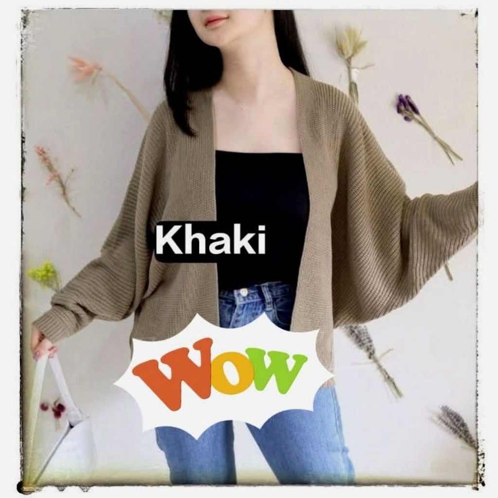 Baju Atasan Cardigan Outer Batwing Rajut Oversize | Outer Batwing Rajut Wafle Tebal
