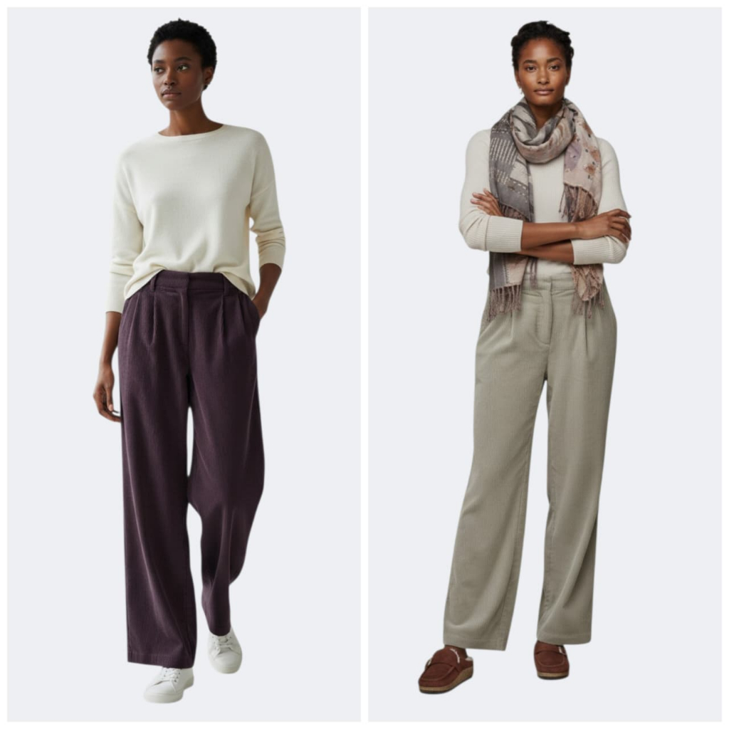 Celana J.Jill Corduroy Wide-Leg Trousers Pants