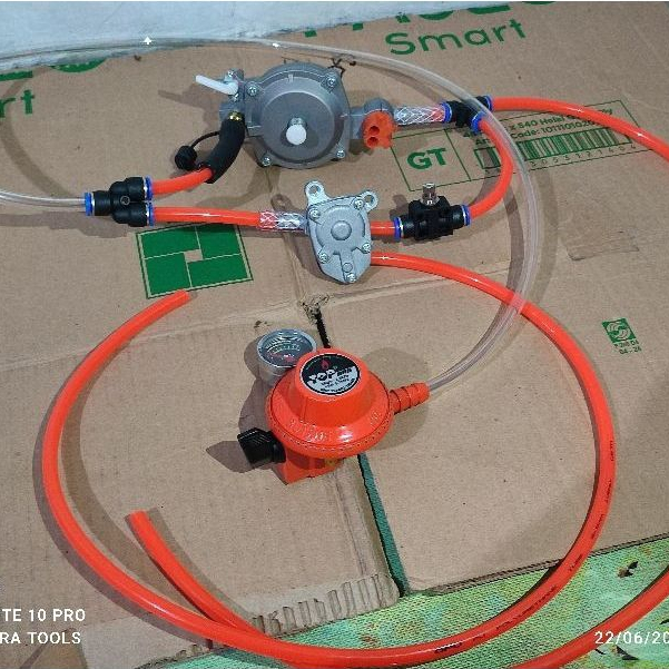 paket intalasi  konveter kit BBG 2 jalur  siap pakai semua motor injeksi dan karbu