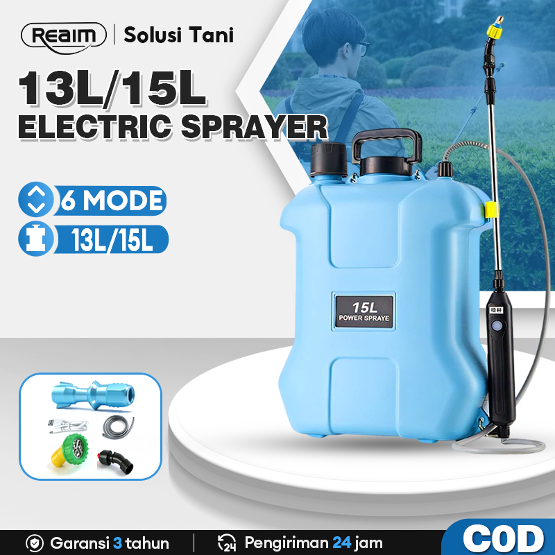 Reaim Semprotan Elektrik Sprayer Shoulder Type 15 L Biru Hama Padi Semprotan Elektrik Otomatis Spray
