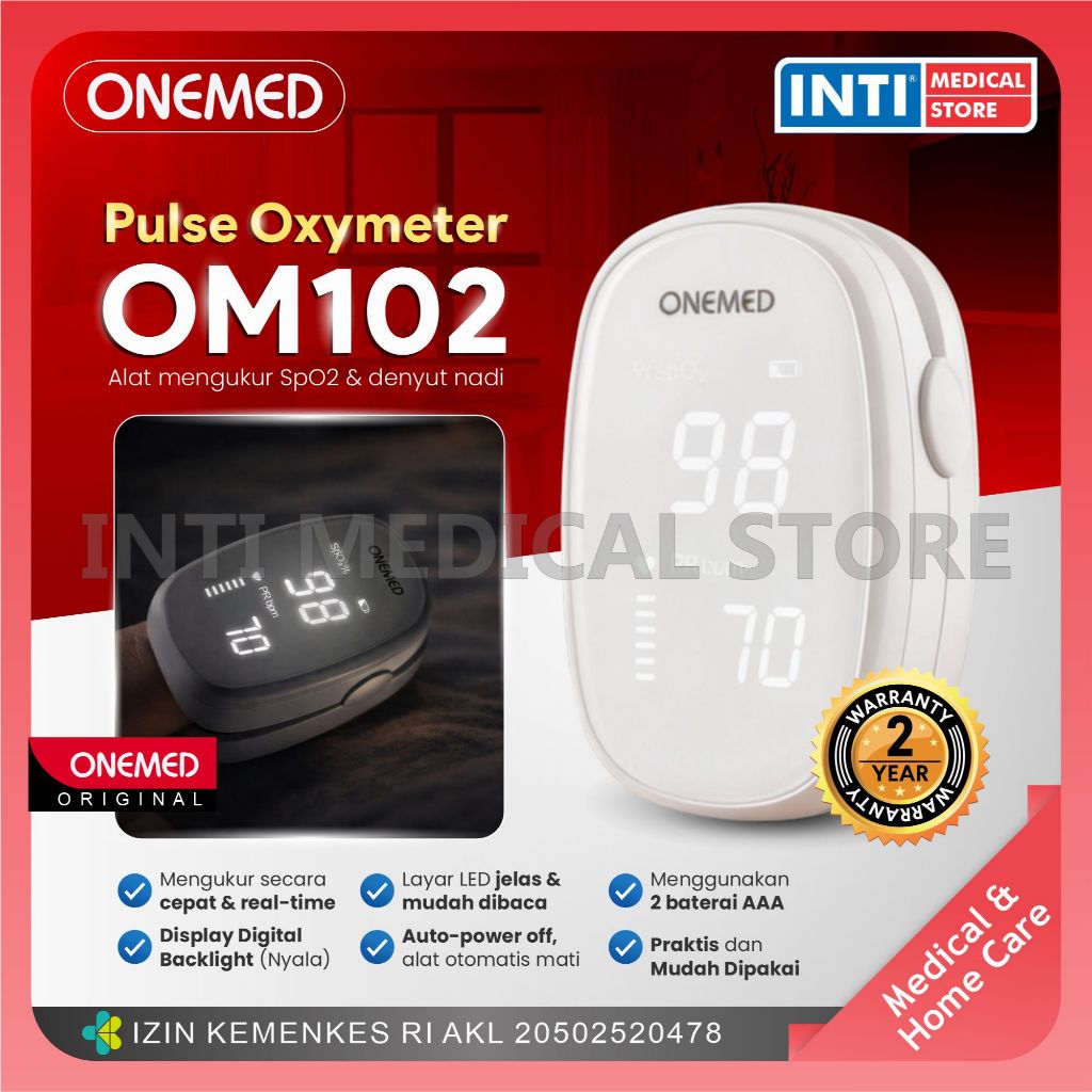 Onemed | Pulse Oxymeter OM102 | Alat Saturasi Oksigen | Pulse Oximeter
