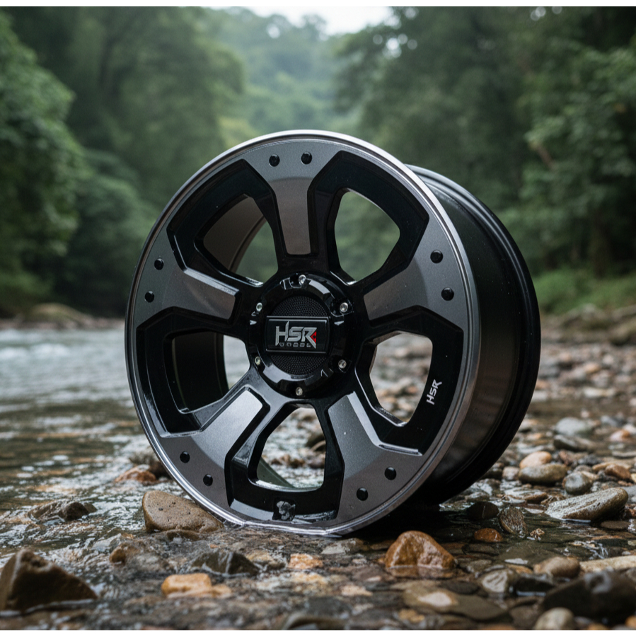 Velg Mobil Jeep Rubicon HSR MYTH03 RING 20 LEBAR 9 PCD 6X139,7 GBMFBKOIL