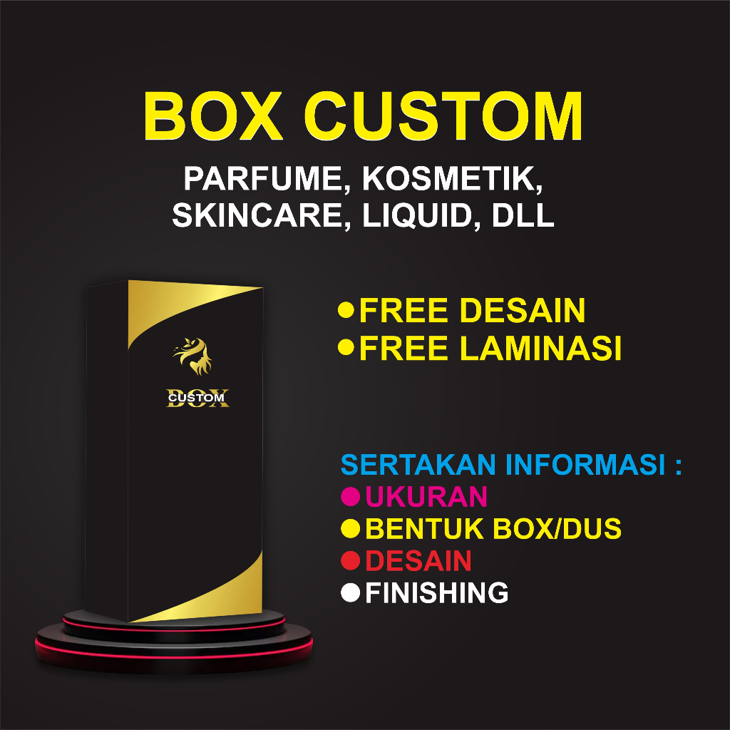 Box Custom | Cetak Kemasan Custom | Kemasan Parfume Skincare Herbal Custom