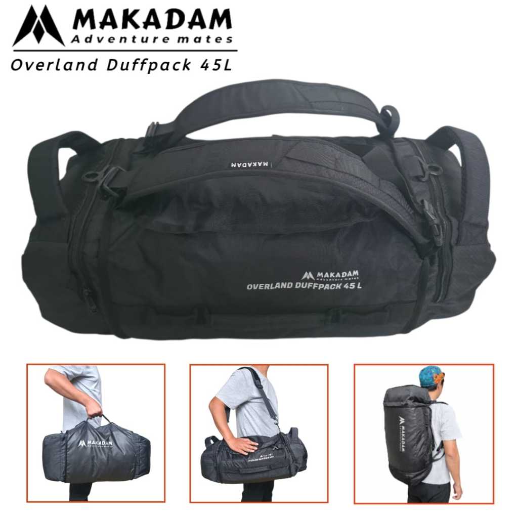 Makadam Tas Duffel Duffle Bag Backpack Overland Duffpack 45 Liter