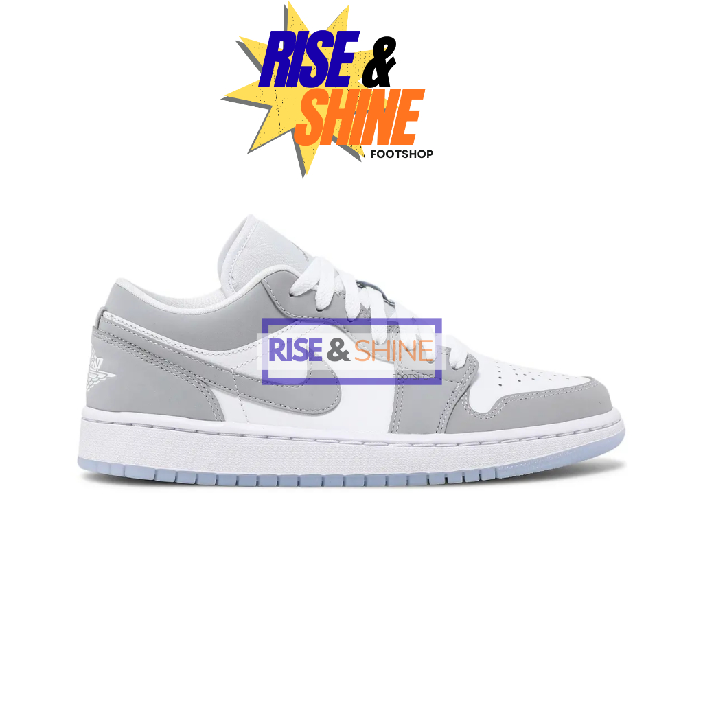 Sepatu AJ 1 Low White Wolf Grey