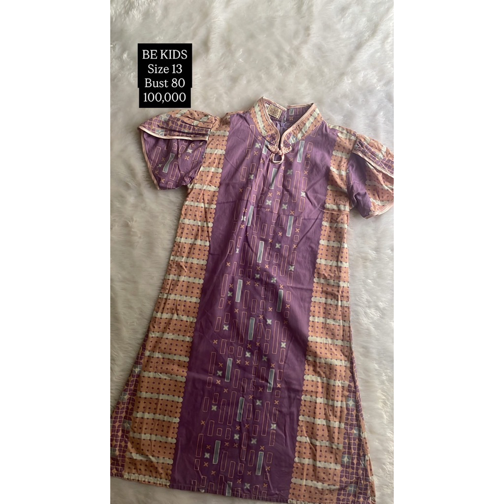 Midi dress cheongsam qipao qibao katun batik anak murah lucu be kids