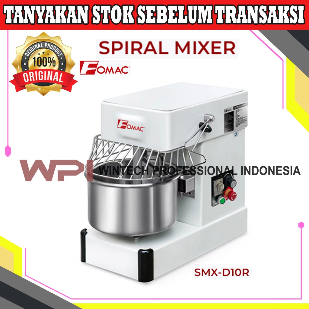 Fomac SMX-D10R Spiral Mixer 10 Liter Pengaduk Adonan Roti Kapasitas Besar Dengan Putaran Ganda SMXD1
