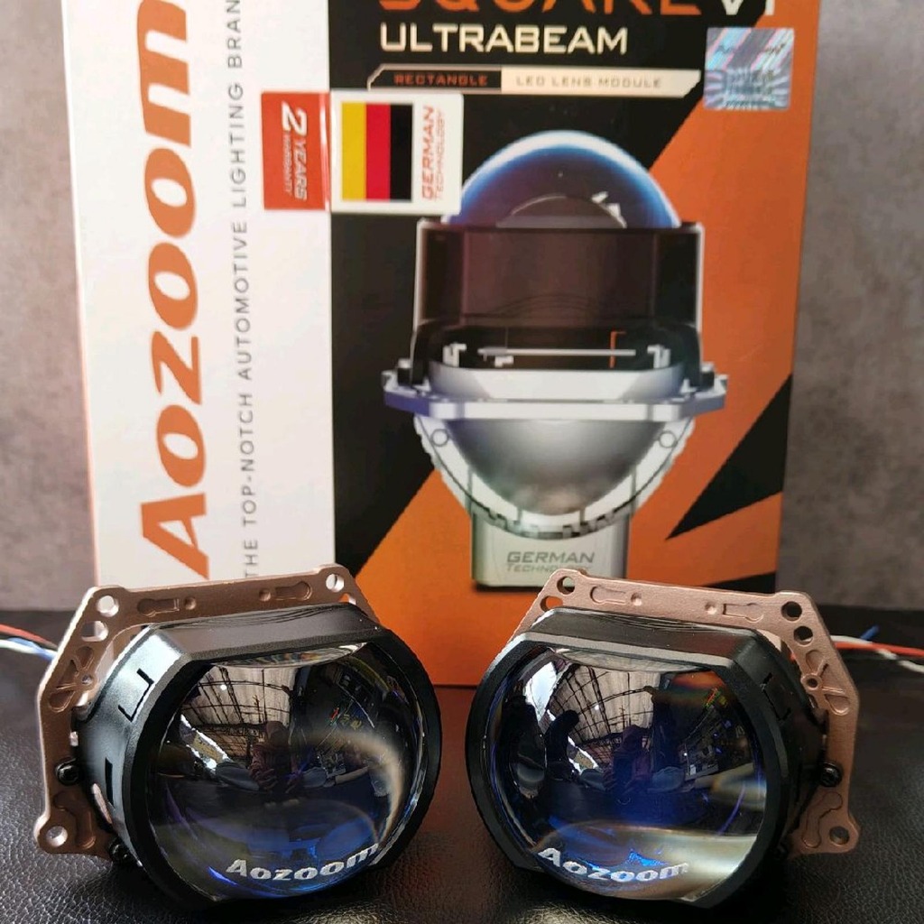 aozoom Square V.1 Lampu Depan Bi-LED Projector Mobil 3 Inch