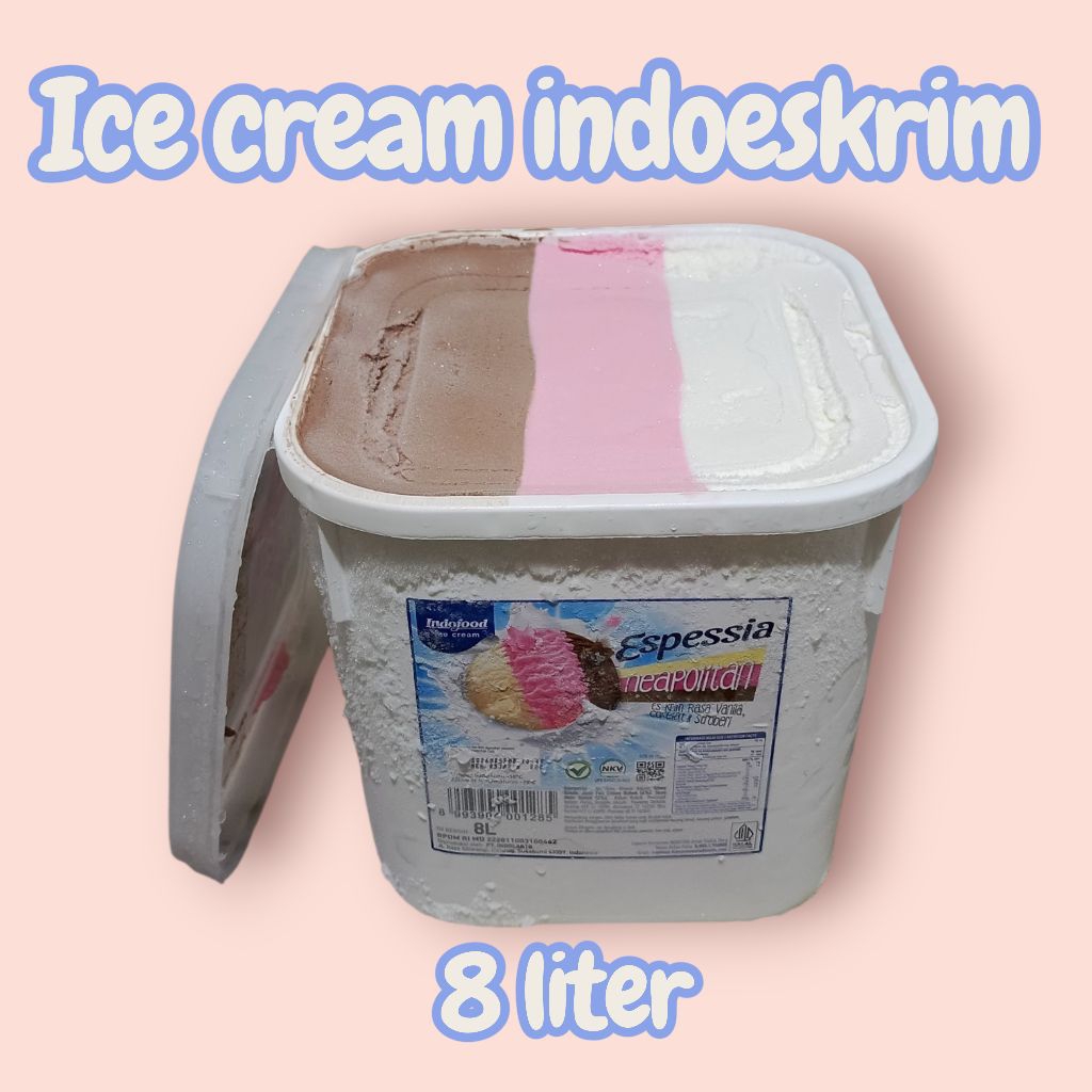 es krim espessia neopolitan ember putih ice cream espessia 3in1 eskrim indoeskrim 8 liter eskrim neo