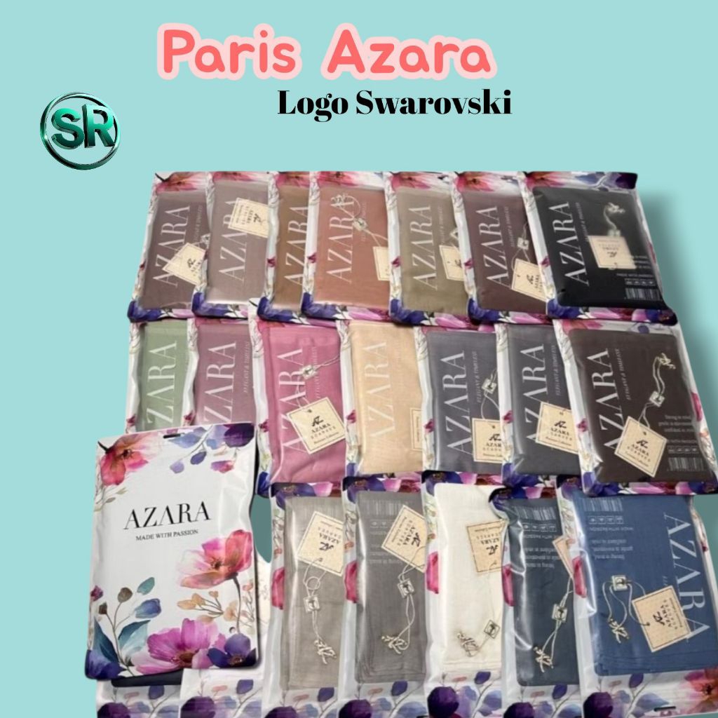 SR - hijab segi empat paris jadul azara premium packing pouch terbaru