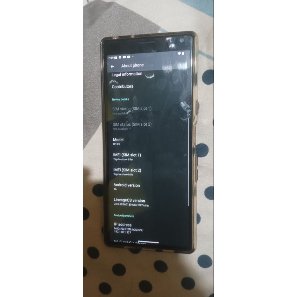 Xperia 10 Dual Sim UBL Yes