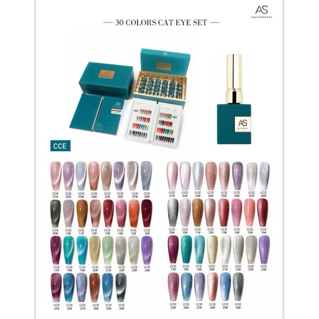 Preloved Nail Art || AS Cat Eye Gel Polish Set 30 Colour