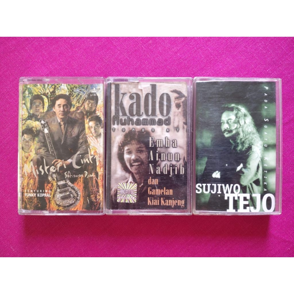 Paket 3 kaset indomesia: SETIAWAN DJODY + EMHA AINUN NADJIB + SUJIWO TEJO